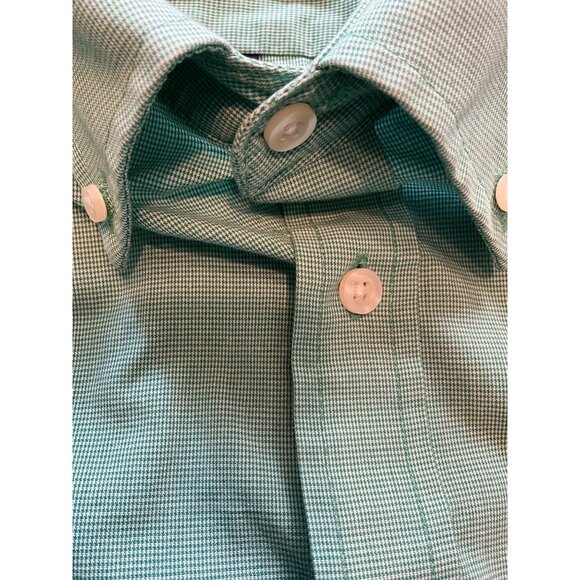 Chaps Long‎ Sleeve Button Up Light Green Tiny Checked Shirt Size 16 1/2 36/37 - Picture 8 of 8